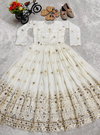 Oc 239 Pure Vichitra Embroidery Work Kids Wear Gown With Dupatta Online Wholesale